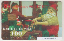 ALBANIA - Christmas Decorations ,CN: Black, 11/02, Tirage 120.000, 100 U, Used - Albanië