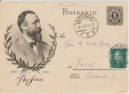 WEIMAR - 1931 - LIVRAISON GRATUITE MONDE ENTIER A PARTIR De 5 EUR - CP ENTIER POSTAL UPU TUTTLINGEN => SUISSE ! - Postcards