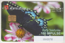 ALBANIA - Butterfly ,CN: Black, 08/04, Tirage 75.000, 100 U, Used - Albanie