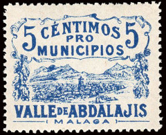 Málaga - Guerra Civil - Em. Local Nacional - Valle De Abdalajís - Allepuz ** 2 - "5 Cts. Pro Municipios" - Emisiones Nacionalistas