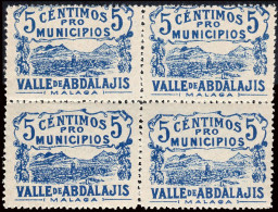 Málaga - Guerra Civil - Em. Local Nacional - Valle De Abdalajís - Allepuz ** 2 Bl. 4 - "5 Cts. Pro Municipios" - Nationalistische Ausgaben