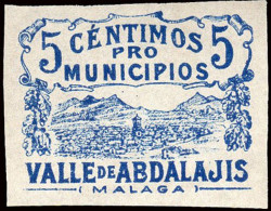 Málaga - Guerra Civil - Em. Local Nacional - Valle De Abdalajís - Allepuz ** 3 S/dentar - "5 Cts. Pro Municipios" - Emissioni Nazionaliste