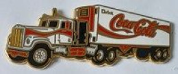 Pin' S  Double  Attaches N° 038/100,Transport  Camion  Blanc, Boisson  Coca-Cola  Drink,( 80 MmX30 Mm )voir  Description - Coca-Cola