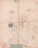 Courrier Cie D'Assurances Générales 1889, Timbre Type Paix Et Commerce 15c Bleu - Manuscrits