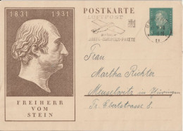 WEIMAR - 1931 - LIVRAISON GRATUITE MONDE ENTIER A PARTIR De 5 EUR - CP ENTIER POSTAL PROPAGANDE AERIENNE LUFTPOST - Briefkaarten