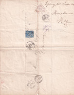 Courrier Moët Et Chandon 1880, Timbre Type Paix Et Commerce 15c Bleu - Manuscripts