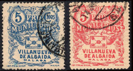 Málaga - Guerra Civil - Em. Local Nacional - Villanueva De Algaidas - Allepuz O 2/3 - "5 Cts. Pro Municipios" - Emisiones Nacionalistas