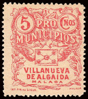 Málaga - Guerra Civil - Em. Local Nacional - Villanueva De Algaidas - Allepuz * 3 - "5 Cts. Pro Municipios" - Nationalist Issues