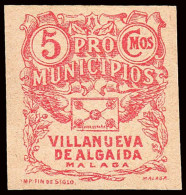 Málaga - Guerra Civil - Em. Local Nacional - Villanueva De Algaidas - Allepuz * 4 S/dentar - "5 Cts. Pro Municipios" - Nationalistische Ausgaben