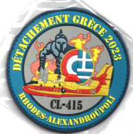 Ecusson PVC SECURITE CIVILE CANADAIR CL 415 DETACHEMENT GRECE 2023 RHODES ALEXANDROUPOLI - Firemen