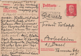 WEIMAR - 1932 - RARE CP ENTIER POSTAL P182 ! De DRESDEN => ARLESHEIM (SUISSE) - Cartoline