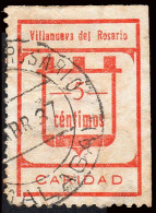 Málaga - Guerra Civil - Em. Local Nacional - Villanueva Del Rosario - Allepuz O 5 - "5 Cts. Caridad" - Emisiones Nacionalistas