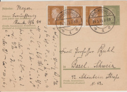 WEIMAR - 1933 -  LIVRAISON GRATUITE A PARTIR De 5 EUR D'ACHAT ! CP ENTIER POSTAL De BRAUNSCHWEIG => BASEL (SUISSE) ! - Cartes Postales