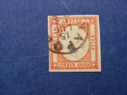 PROVINCE NAPOLETANE 1861 GR. 5 ROSSO CARMINIO - F.TO DIENA RAFFAELE - Naples