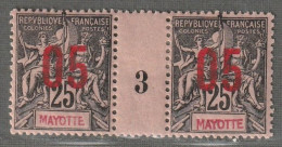 MAYOTTE - MILLESIMES - N°25 * (1893) 05 Sur 25c - Neufs
