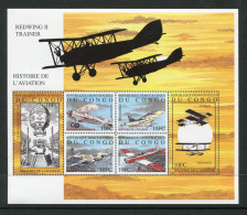 R.D. Congo - 2001 - OCB BL196 - MNH ** - Luchtvaart Aviation Planes Vliegtuigen Avions History  - Cv € 10 - Neufs