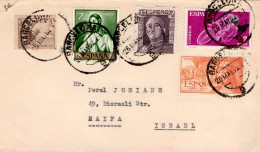 ESPAGNE AFFRANCHISSEMENT COMPOSE SUR LETTRE POUR ISRAEL 1962 - Covers & Documents