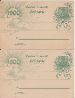 REICH - 1900 -  LIVRAISON GRATUITE A PARTIR De 5 EUR D'ACHAT ! 2 CP ENTIER POSTAL GERMANIA  TYPES 1 + 2 - Postkarten