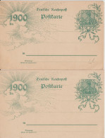 REICH - 1900 -  LIVRAISON GRATUITE A PARTIR De 5 EUR D'ACHAT ! 2 CP ENTIER POSTAL GERMANIA  TYPES 1 + 2 - Tarjetas