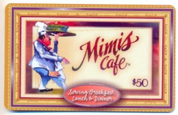 Mimis Cafe, U.S.A., Carte Cadeau Pour Collection, Sans Valeur, # Mimis-4 - Tarjetas De Fidelización Y De Regalo