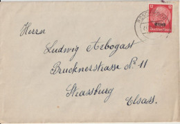 ALSACE - 1941 - LIVRAISON GRATUITE MONDE ENTIER A PARTIR De 5 EUR D'ACHAT ! ENVELOPPE De ROSCHWOOG => STRASBOURG - Storia Postale