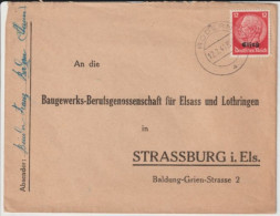 ALSACE - 1941 - LIVRAISON GRATUITE MONDE ENTIER A PARTIR De 5 EUR D'ACHAT ! ENVELOPPE De RODERN (THANN) => STRASBOURG - Storia Postale