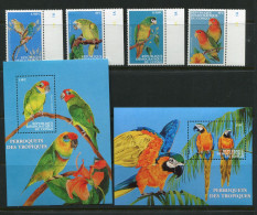 R.D. Congo - 2000 - OCB 1831/4; BL155/6 - MNH ** - Parrots Papegaaien Perroquets Birds Vogels - Cv € 27,50 - Papagayos