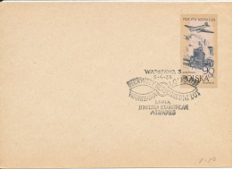 Poland Cover First Flight LOT British European Airways Warszawa - London 8-4-1958 - Covers & Documents