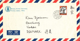 P. R. Of China Air Mail Cover Sent To Denmark 5-9-1991 Single Franked - Luftpost