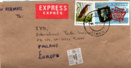 ZAMBIA, Express Letter, Bird, Changing Value     /    ZAMBIE,  Lettre D`exprès,  Oiseau, Changer Valeur - Songbirds & Tree Dwellers