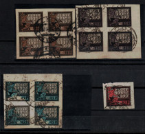 Russia 1922 Oktober Revolution Used Blocks Of 4 - Oblitérés