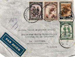 1937 ABA BELGIAN CONGO / CONGO BELGE FRONT COVER WITH COB 168 169 171 STAMPS TO THE USA (NEW YORK) - Briefe U. Dokumente