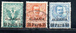 LEVANTE ALBANIA 1902 SOPRASTAMPATO D'ITALIA SERIE COMPLETA ITALY SURCHARGED COMPLETE SET USATA USED OBLITERE' - Albanie