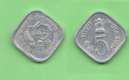 India 5 Paise 1977 FAO Inde Aluminum Coin - Inde