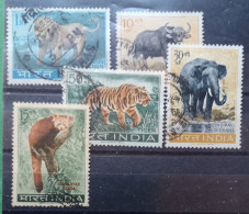Indien 1963 Wildlebende Säugetiere Mi 385/62° Gest. - Used Stamps