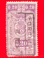 BELGIO - Usato - 1941 - Francobollo Ferroviario - Ferrovia - Stemma, Numeri In Rettangolo IV - 0.20 - Used