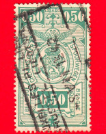 BELGIO - Usato - 1941 - Francobollo Ferroviario - Ferrovia - Stemma, Numeri In Rettangolo IV - 0.50 - Used