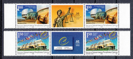 Bosnia Serbia 2009 Council Of Europe Architecture Flags, Middle Row MNH - Bosnie-Herzegovine