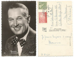 Maurice Chevalier Original Photo PPC Handsigned & Sent By The Artist From Goteborg 11nov1960 To Italy + Magazine News!!! - Chanteurs & Musiciens