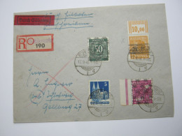 1948 , 25 Pfg. Sämann , Kopfstehender Aufdruck , Einscreiben Mit Mischfrankatur Aus Schleswig - Cartas & Documentos