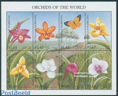 Antigua & Barbuda 1997 Orchids 8v M/s, Brassocattleya, Mint NH, Nature - Butterflies - Flowers & Plants - Orchids - Antigua Y Barbuda (1981-...)