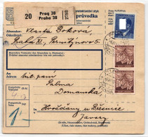 Böhmen Und Mähren 101 U.a. Auf Brief Als Mischfrankatur Paketkarte #KN363 - Altri & Non Classificati