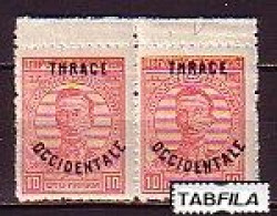 BULGARIA - 1920 - Tim.de 1919 Avec Surcharge "Thrace Occidentale" -  10st -  Mi No 21 - MNH - Paire - Nuovi