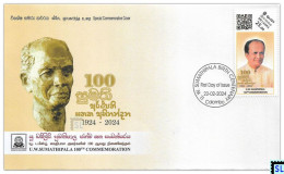 Sri Lanka Stamps 2024, U.W. Sumathipala, Television, TV, Teledrama, SFDC - Sri Lanka (Ceylon) (1948-...)