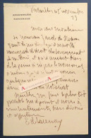 ● L.A.S 1884 Edouard De CAZENOVE De PRADINES - Versailles - (Marmande - Le Pouliguen) Lettre Autographe - Politiques & Militaires