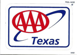 USA. American Automobile Association Membership TEXAS.  (adhesif) - Cars