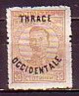 BULGARIA - 1920 - Tim.de 1919 Avec Surcharge "Thrace Occidentale" -  50st -  Mi No 24 MNH - Nuevos
