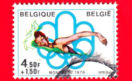 BELGIO - Usato - 1976 - Sport - Giochi Olimpici Estivi 1976 - Montreal - Nuoto - Swimming - 4.50+1.50 - Usados