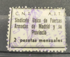 MADRID. EDIFIL N/C. 2 PTAS NEGRO CNT- AIT. - Republikeinse Uitgaven