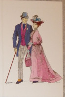 Petit Calendrier Poche 1989 Homme Femme Couple Costume Belle Epoque  Illustration Landeau Caen Calvados Rue Strasbourg - Tamaño Pequeño : 1981-90